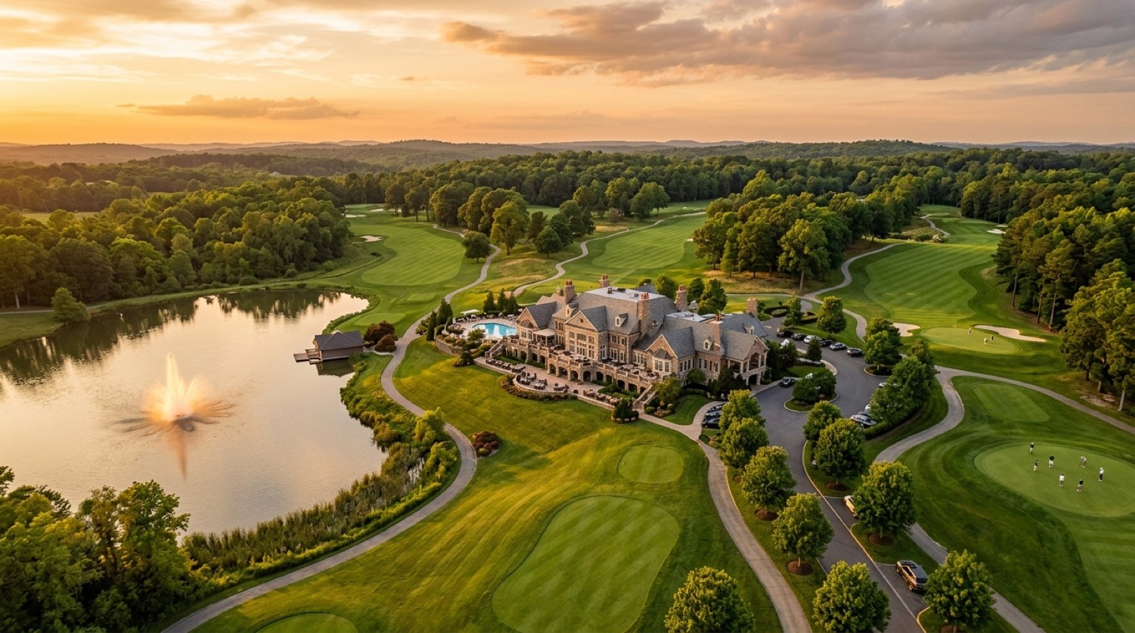 Aerial of the country club estate